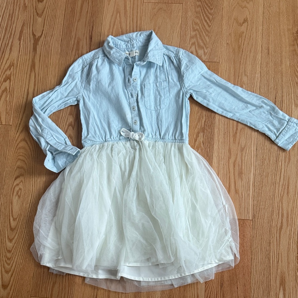 Tucker + Tate | Denim Blue and White Tulle Dress